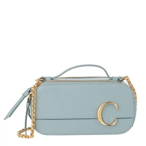 Chloé C Vanity Mini Crossbody Bag Smooth Leather Faded Blue Crossbody Bag
