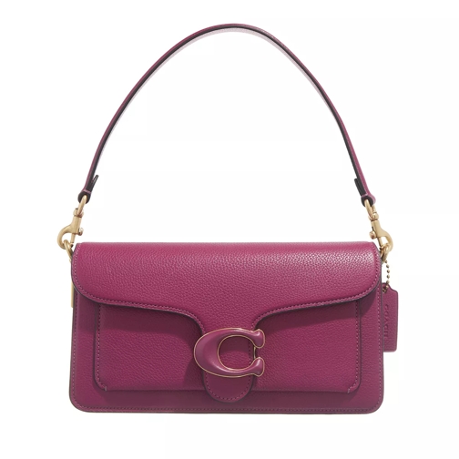 Coach Polished Pebble Leather Covered C Closure Tabby Sh B4/Deep Plum