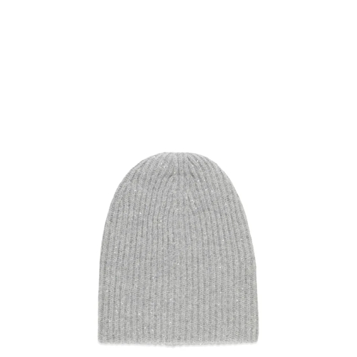 Fabiana Filippi Hoed Cashmere And Wool Beanie Cap Grey