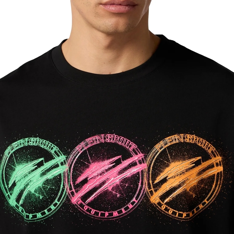 Plein Sport T-Shirt Round Neck T-Shirt Multicolor Scratch schwarz(Image 2)