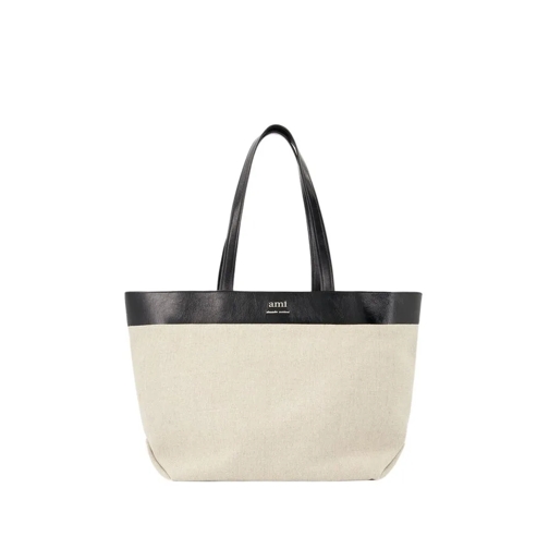 AMI Paris East West Shopper Bag - Linen - Beige Neutrals Fourre-tout