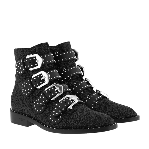 Givenchy Elegant Flat Ankle Boots Leather Black Stivaletto alla caviglia
