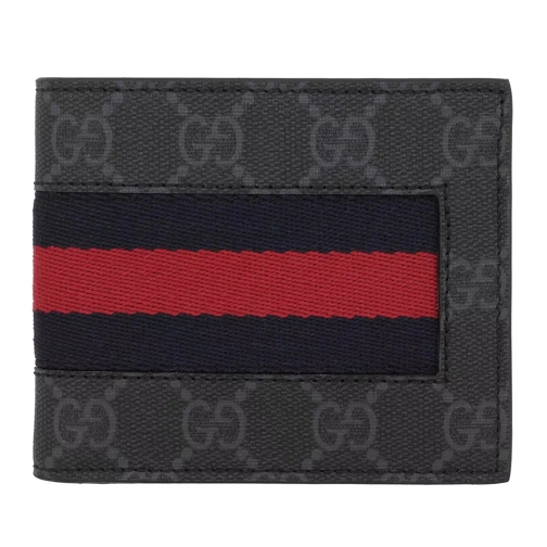 Gucci GG Supreme Web Wallet Black Bi-Fold Portemonnaie