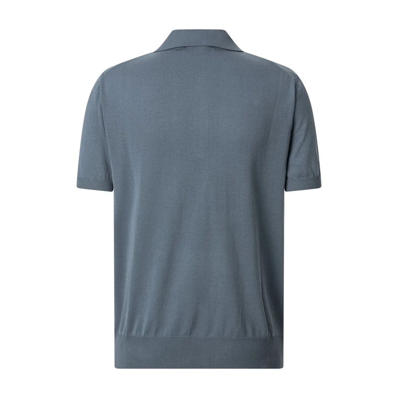 Canali Polohemd Poloshirt mit Reißverschluss blau(Image 3)