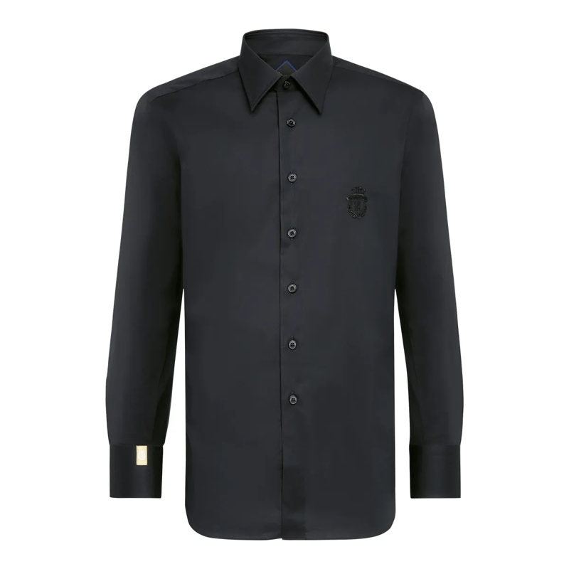 BILLIONAIRE Hemd Hemd Slim Fit Crest schwarz