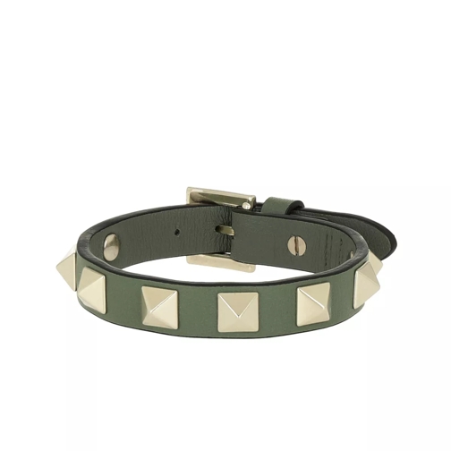 Valentino Garavani Rockstud Bracelet Calfskin Leather Olive Bracelet
