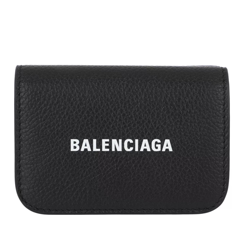 Balenciaga Cash Mini Wallet Black/White Tri-Fold Portemonnaie