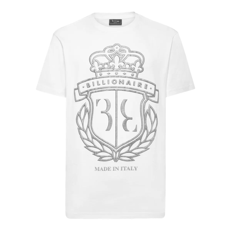BILLIONAIRE T-Shirt T-Shirt Rundhalsausschnitt Ss Crest weiss