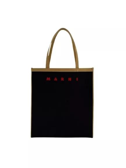 Marni Tote - Black Flat Shopping Tote Bag - Gr. unisize - in Schwarz - für Damen