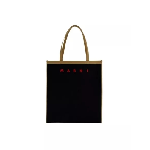 Marni Black Flat Shopping Tote Bag Black Tote