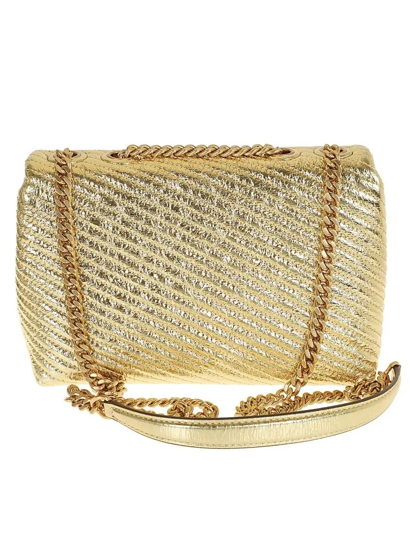 TORY BURCH Hobo bags Kira Metallic Moto Quilt Small Convertible Shoulde in goud