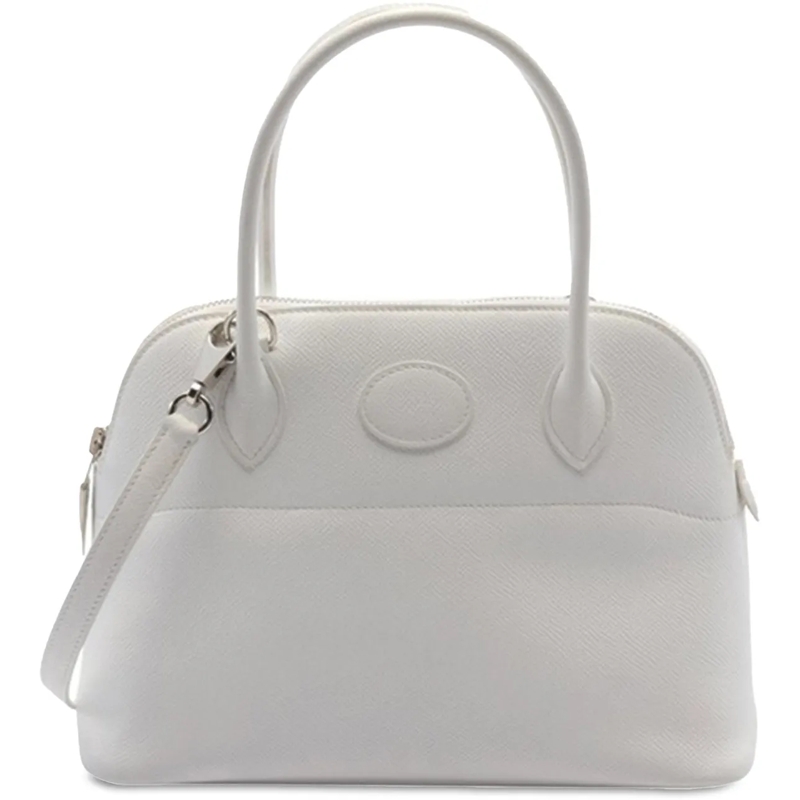 Hermès Schultertasche Epsom Bolide 27 weiß