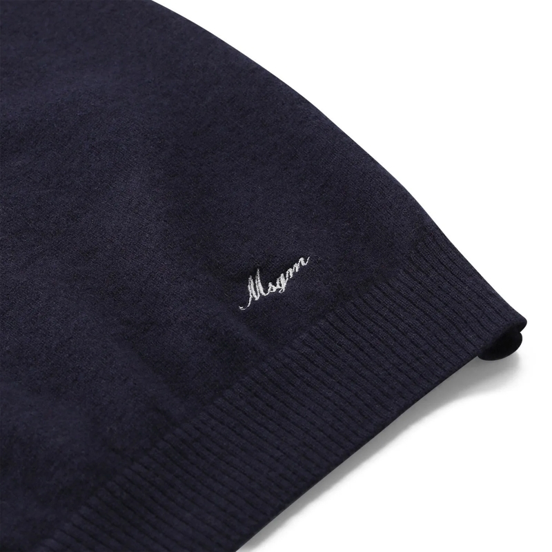 MSGM Pullover Kurzarmpullover aus Merinowolle und Kaschmir dunkelblau(Image 4)