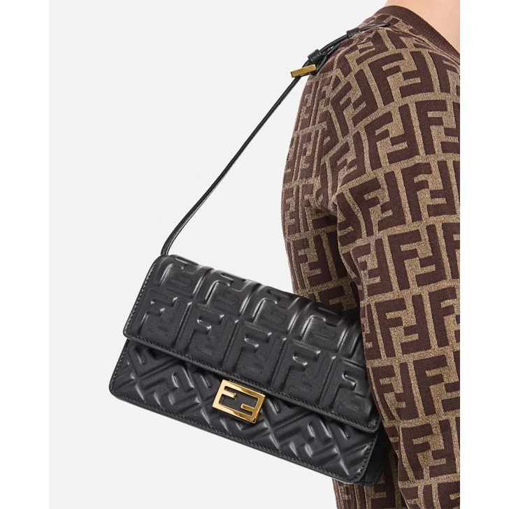 Fendi Ff Istituziona Pullover Brown Mini Kleider