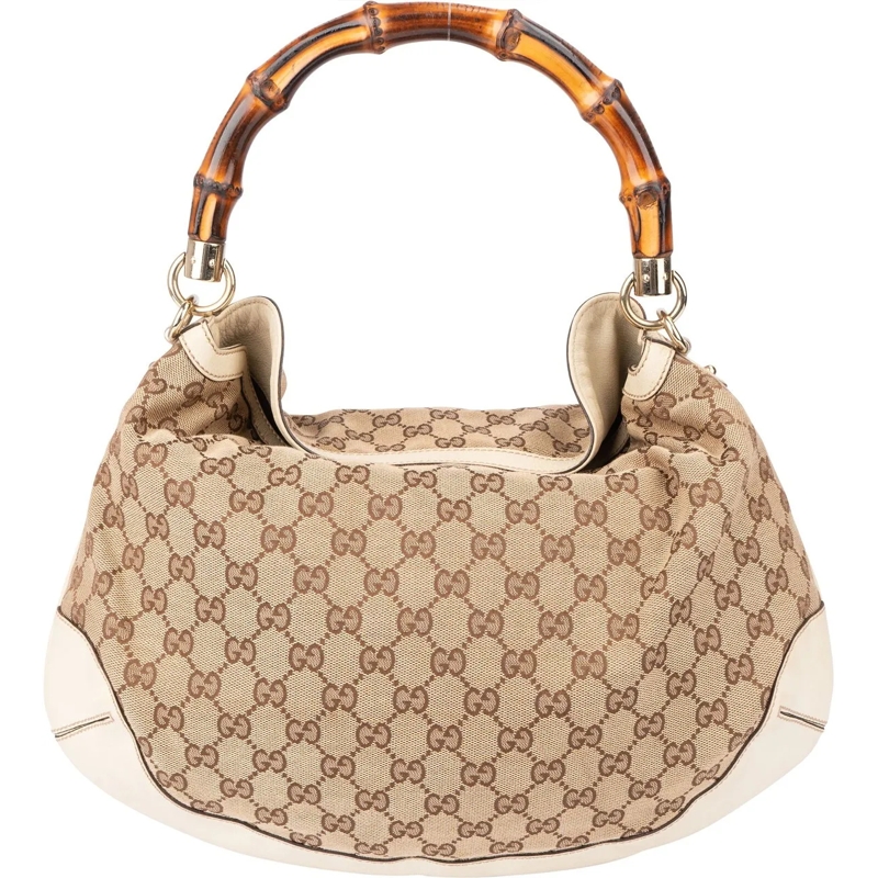 Gucci Schultertasche Gucci GG Monogram Bamboo Handbag braun