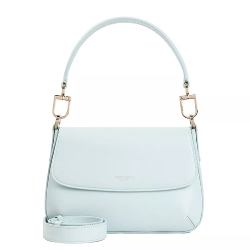 Giorgio Armani Light Green Lamb Leather Handbag Blue Schoudertas