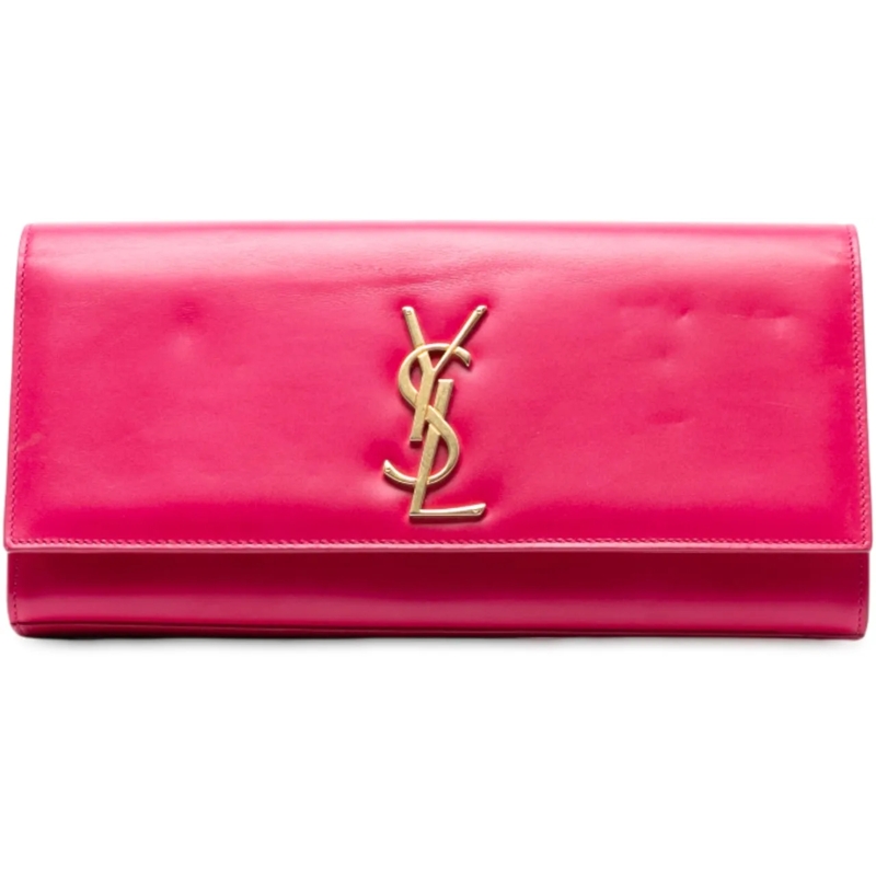 Saint Laurent Clutch Smooth Leather Cassandre Clutch rose