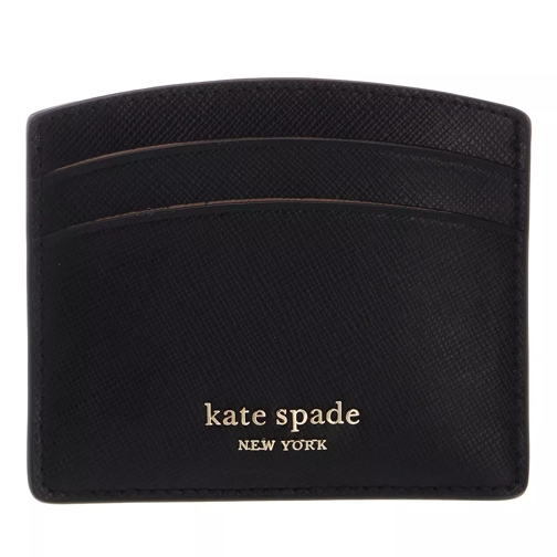 Kate Spade New York Spencer Leather Saffiano Card Holder Leather Black Card Case