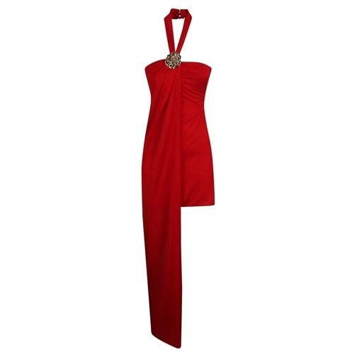 Blumarine Mini robes Red Mini Dress With Asymmetrical Design And Halter Red