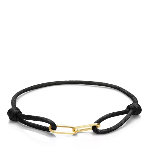 Isabel Bernard Aidee Gabi Black Satin Bracelet With Links Gold, Black Bracelet