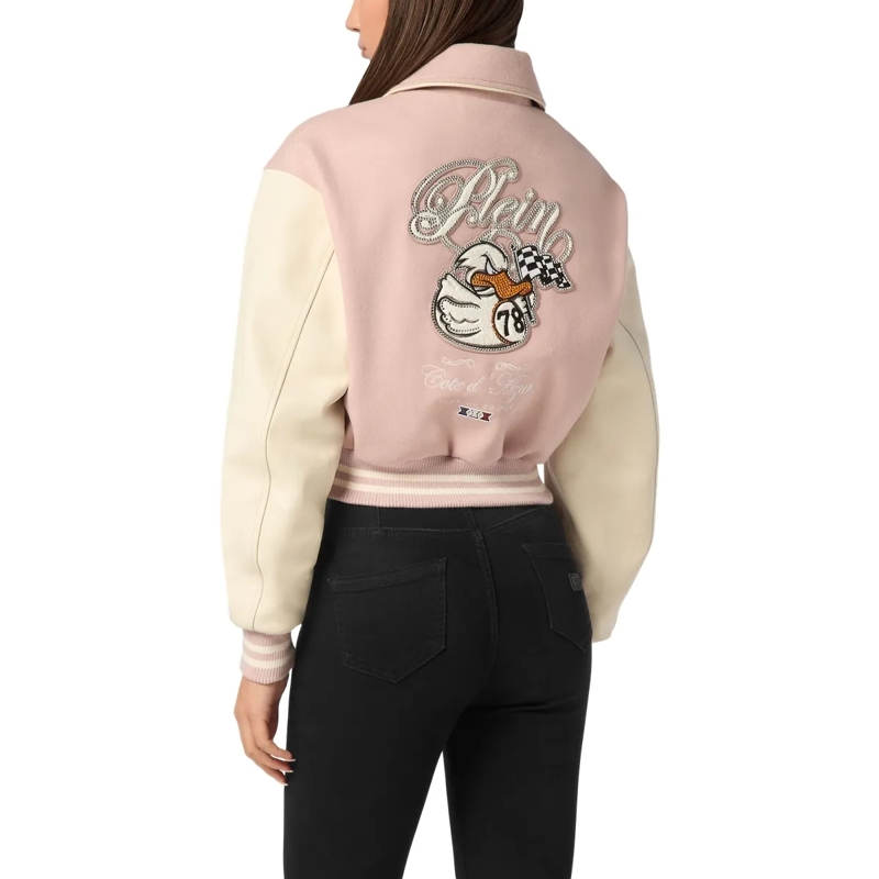 Philipp Plein Daunenjacke Leder-Bomber Duck nude(Image 2)