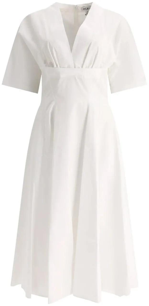 Thumbnail - Alaia - Cotton Midi Dress - Größe 40 - white