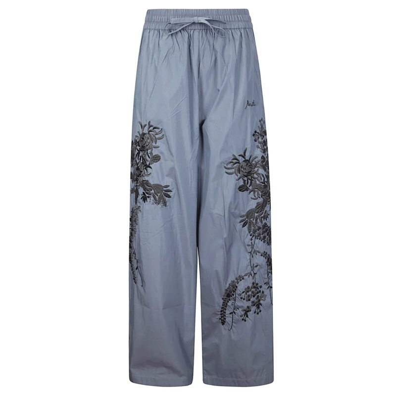 P.A.R.O.S.H.  Lightweight Trousers With Decorative Elements Grey