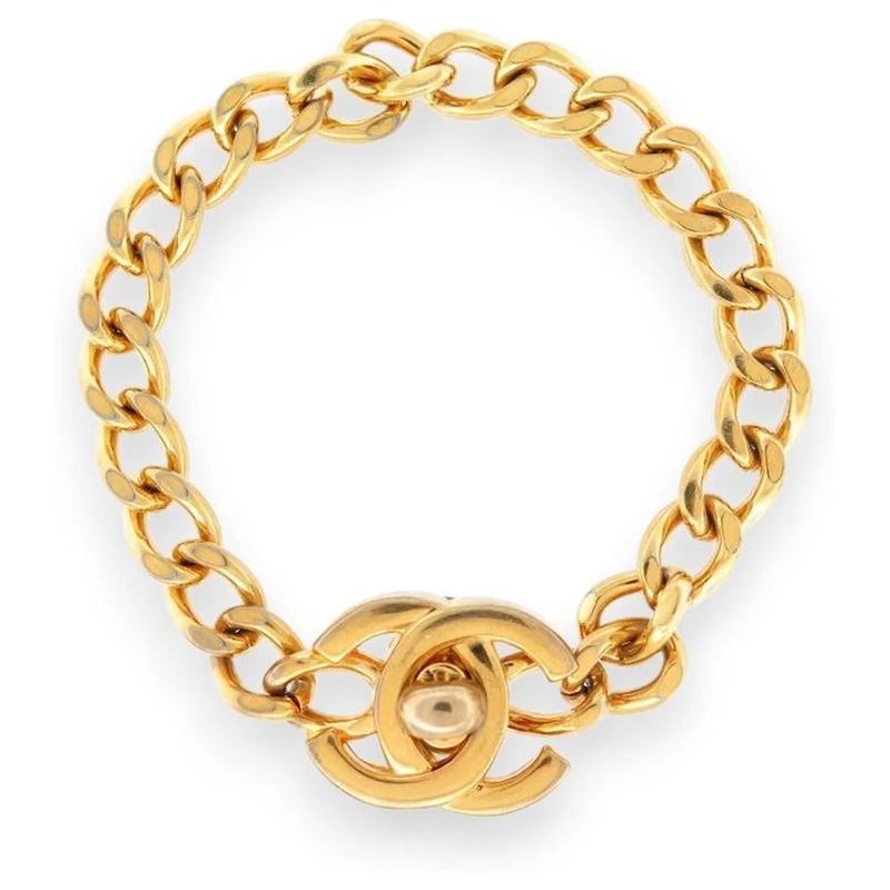 Chanel Armband VINTAGE ARMBAND CHANEL 1996 KETTENVERSCHLUSS LOGO  gold