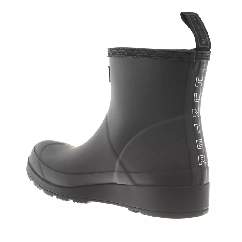Hunter Bottines Womens Play Short Hunter Backstrap Print Boot Black/White(Image 5)