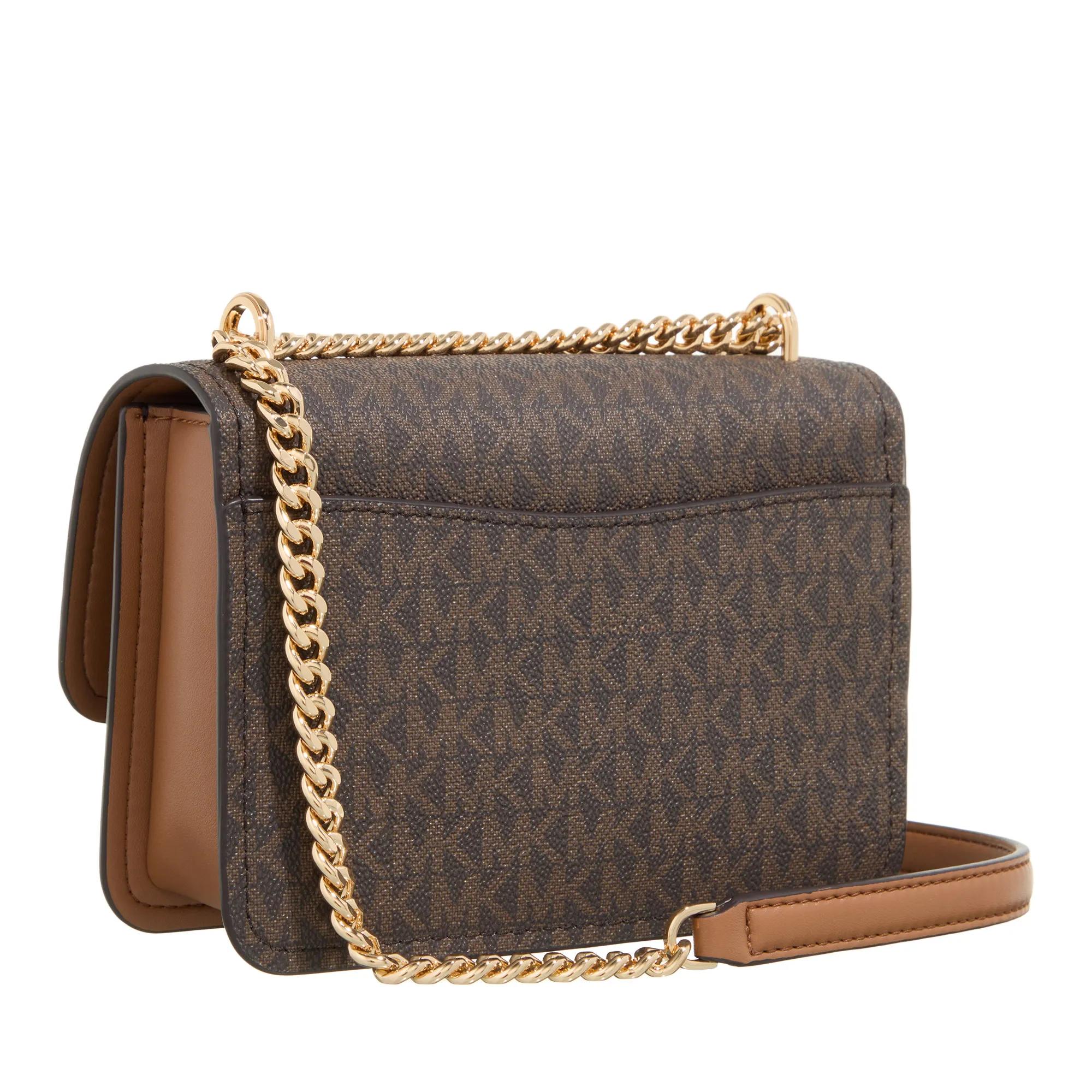 Michael Kors Schoudertas met kettinghandvat en logo Brown Dames