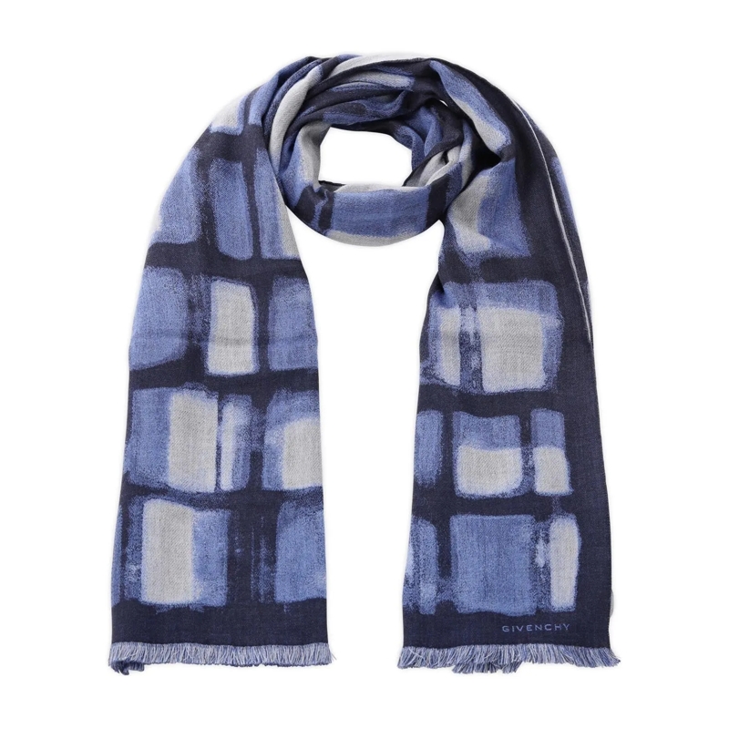 Givenchy Écharpe légère Schal mit Muster Dunkelblau