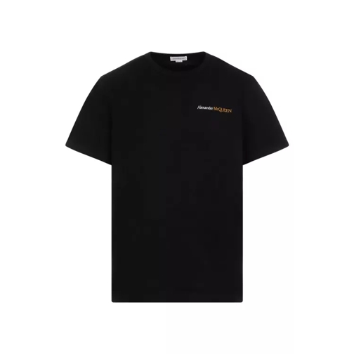 Alexander McQueen Black Silver Gold Cotton T-Shirt Black 