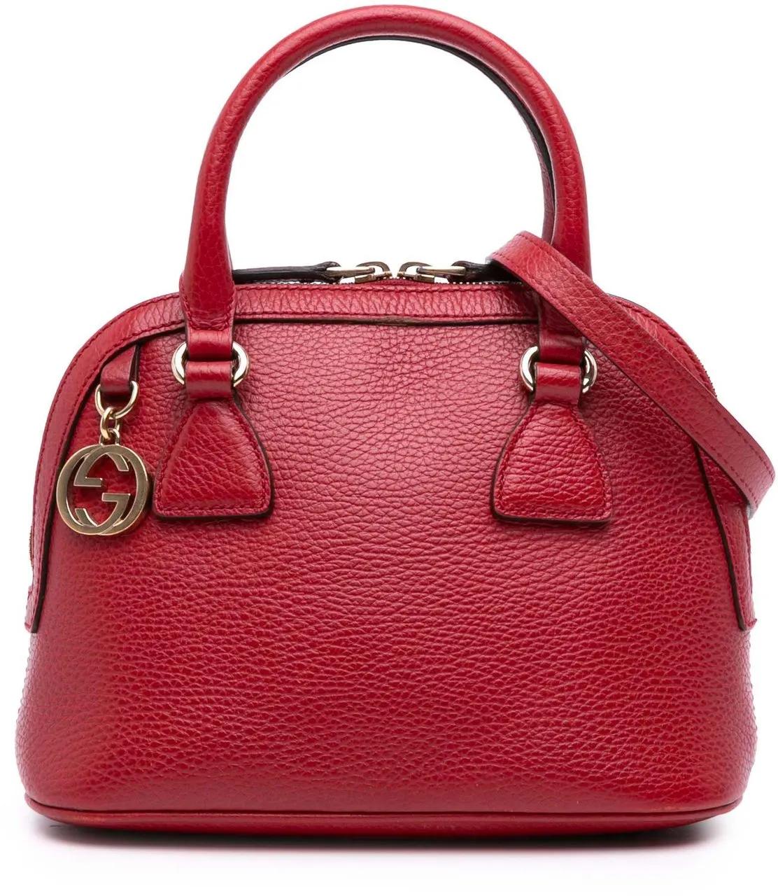 Gucci Hobo Bags - Mini Leather GG Charm Dome Satchel - Gr. unisize - in Rot - für Damen