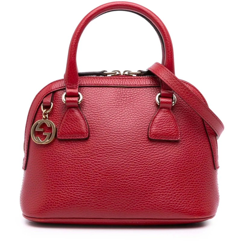 Gucci Sac à bandoulière Mini Leather GG Charm Dome Satchel rot