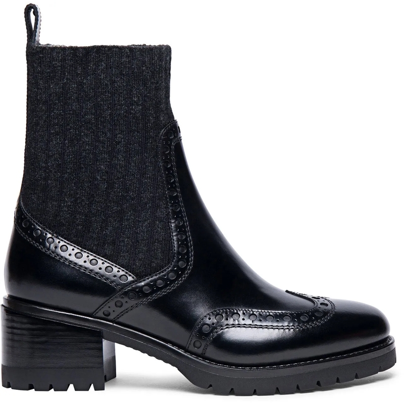 Santoni Stiefel Ankle Boot With Sock Detail Black(Image 2)