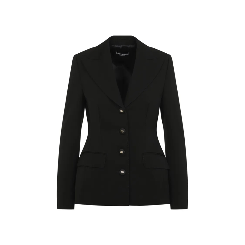 Dolce&Gabbana Blazer Tailored Black Blazer With Notched Lapel Black