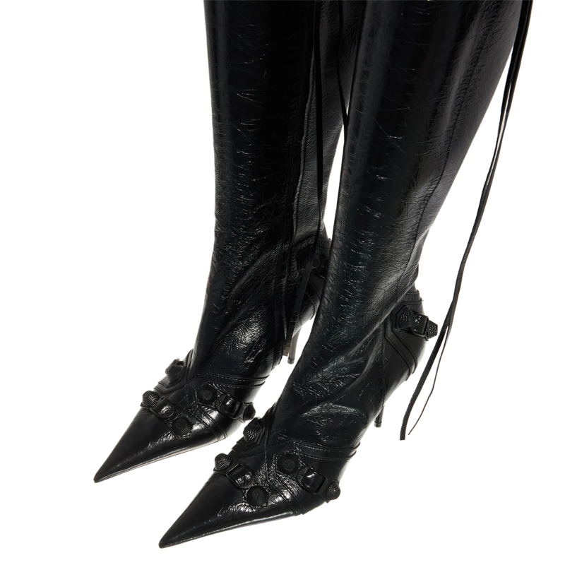 Balenciaga Stiefel Cagole 90mm Leather Boot Black(Image 6)