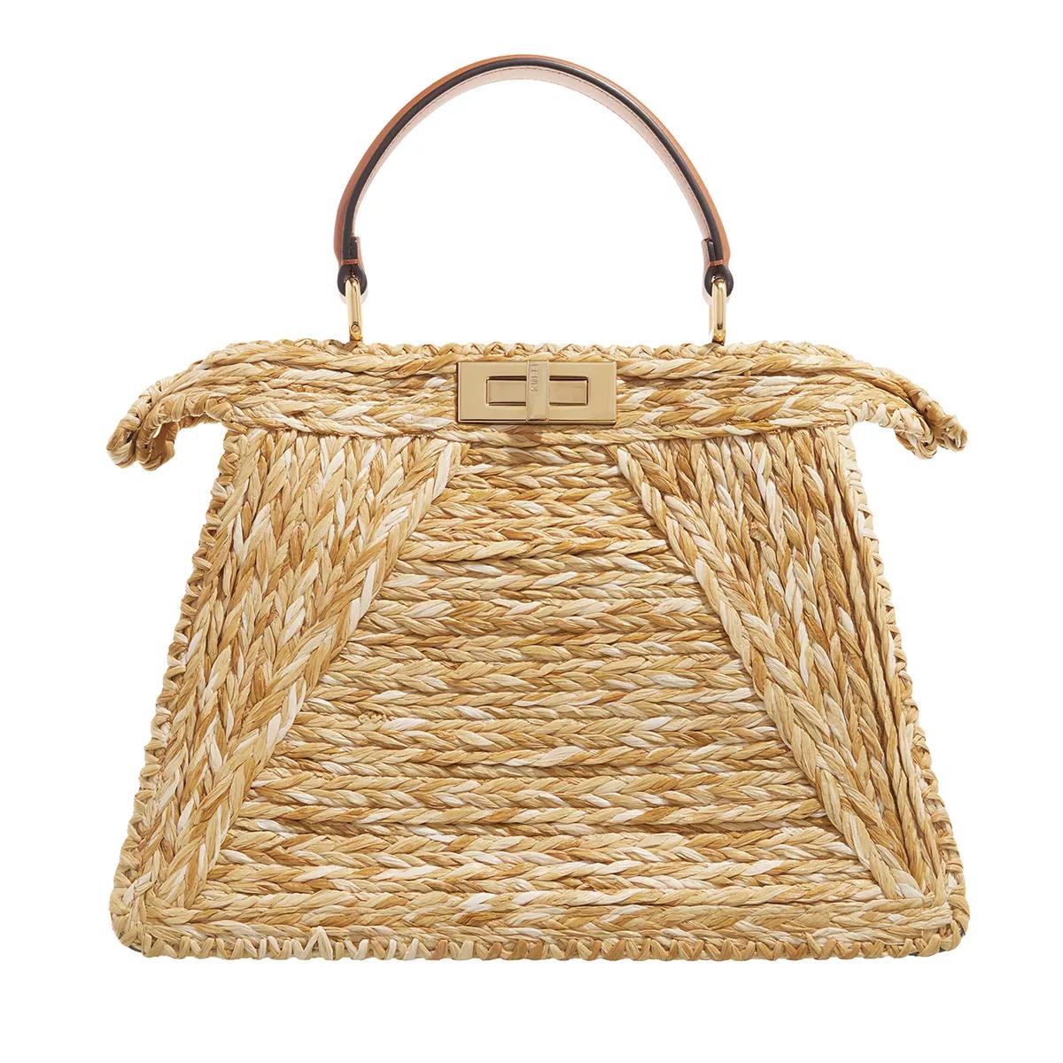 Fendi raffia shop tote