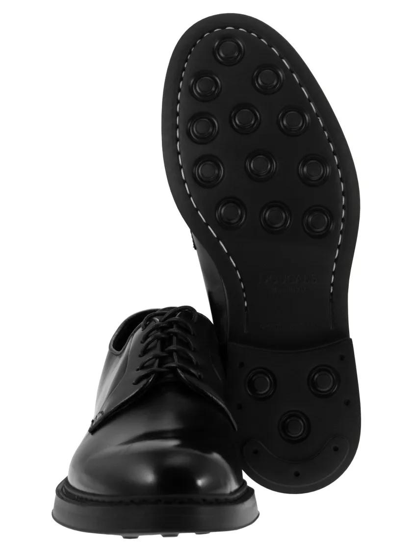 Thumbnail - Leather Derby Lace-Up - Gr. 45 (EU) - in Schwarz