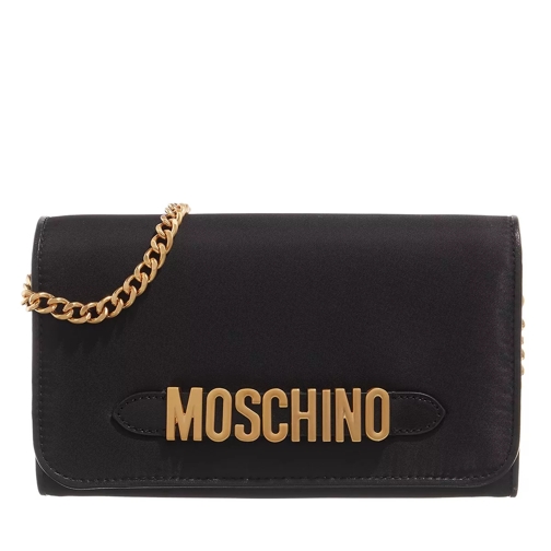 Moschino Wallet  Fantasy Print Black Wallet On A Chain