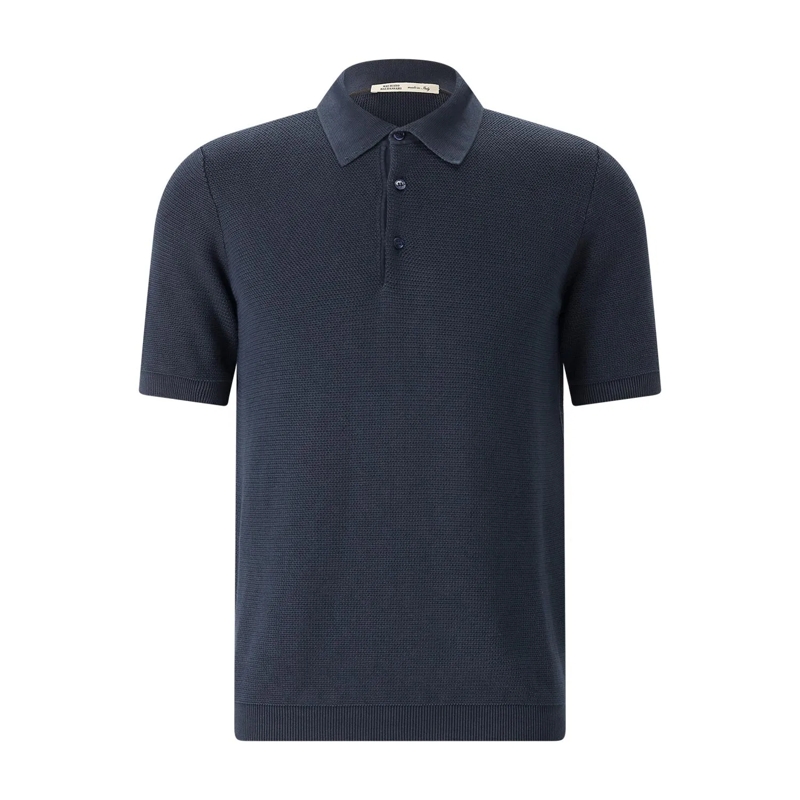 Maurizio Baldassari Polo Poloshirt aus Baumwollstrick blau