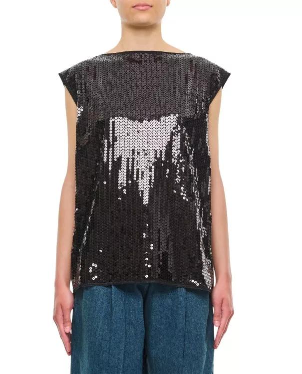 Junya Watanabe - Embroidered Sequins Top - Größe XS - black