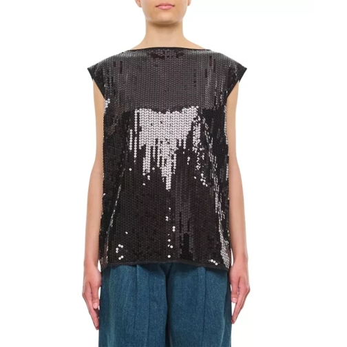 Junya Watanabe Embroidered Sequins Top Black 