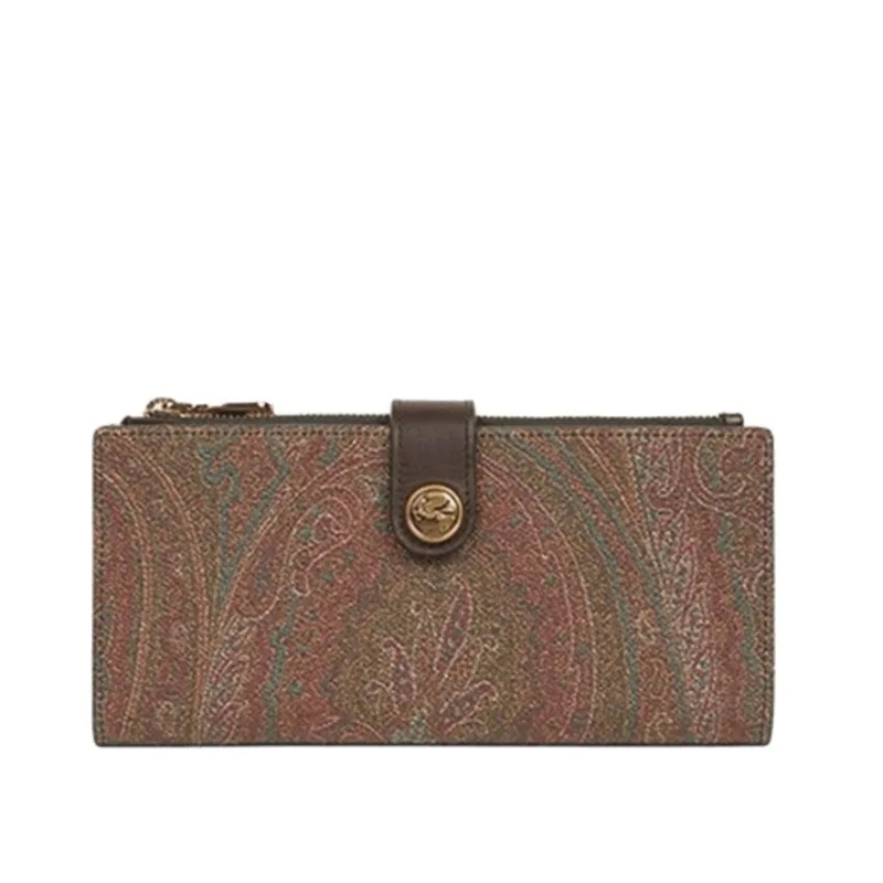 Etro Geldbörse Paisley Pattern Brown Etro Wallet Brown