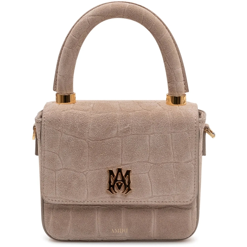 Amiri Fourre-tout Mini Borsa in Suede con Manico taupe