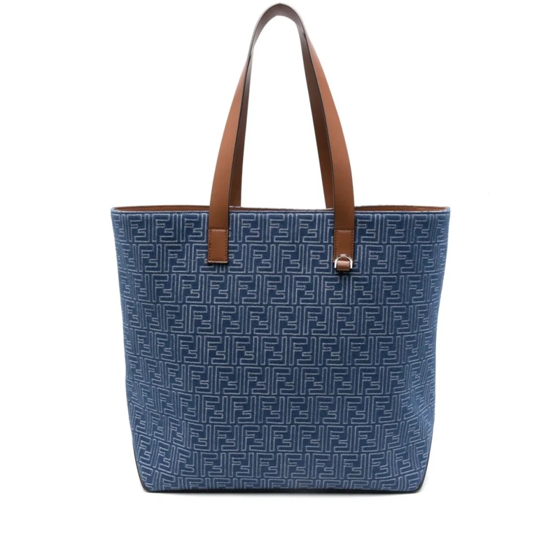 Fendi Draagtas Shopping Bag Medium Ff Blue