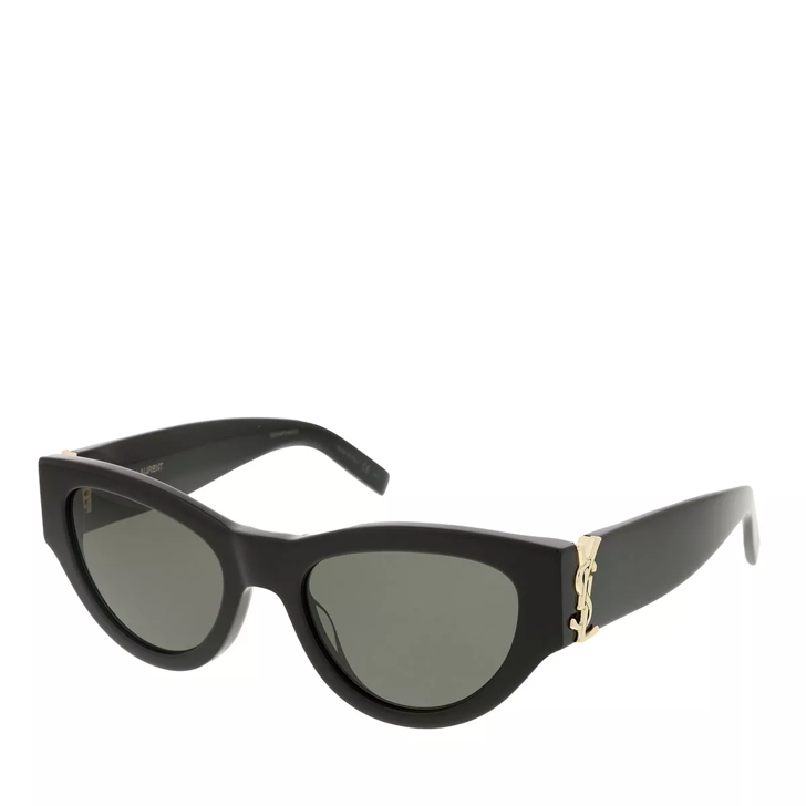 Saint Laurent YSL cat eye oversized acetate sunglasses Black Black Grey Sonnenbrille