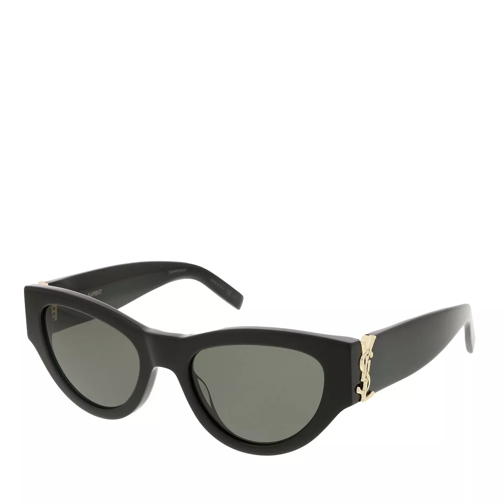 Saint Laurent YSL cat-eye oversized acetate sunglasses Black-Black-Grey Sunglasses