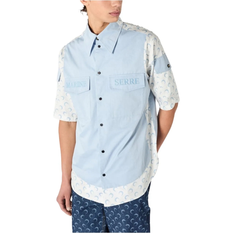Marine Serre Haut décontracté Shirts White hellblau(Image 2)