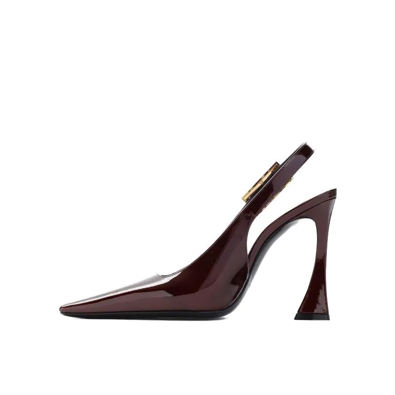 Saint Laurent Pumps Stone Sevilla Brown Patent Leather Pumps Brown(Image 4)